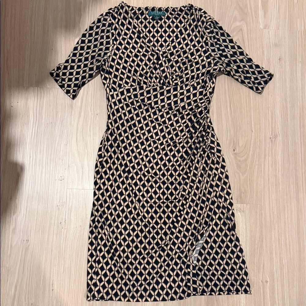 Ralph Lauren Black and Tan Midi Dress